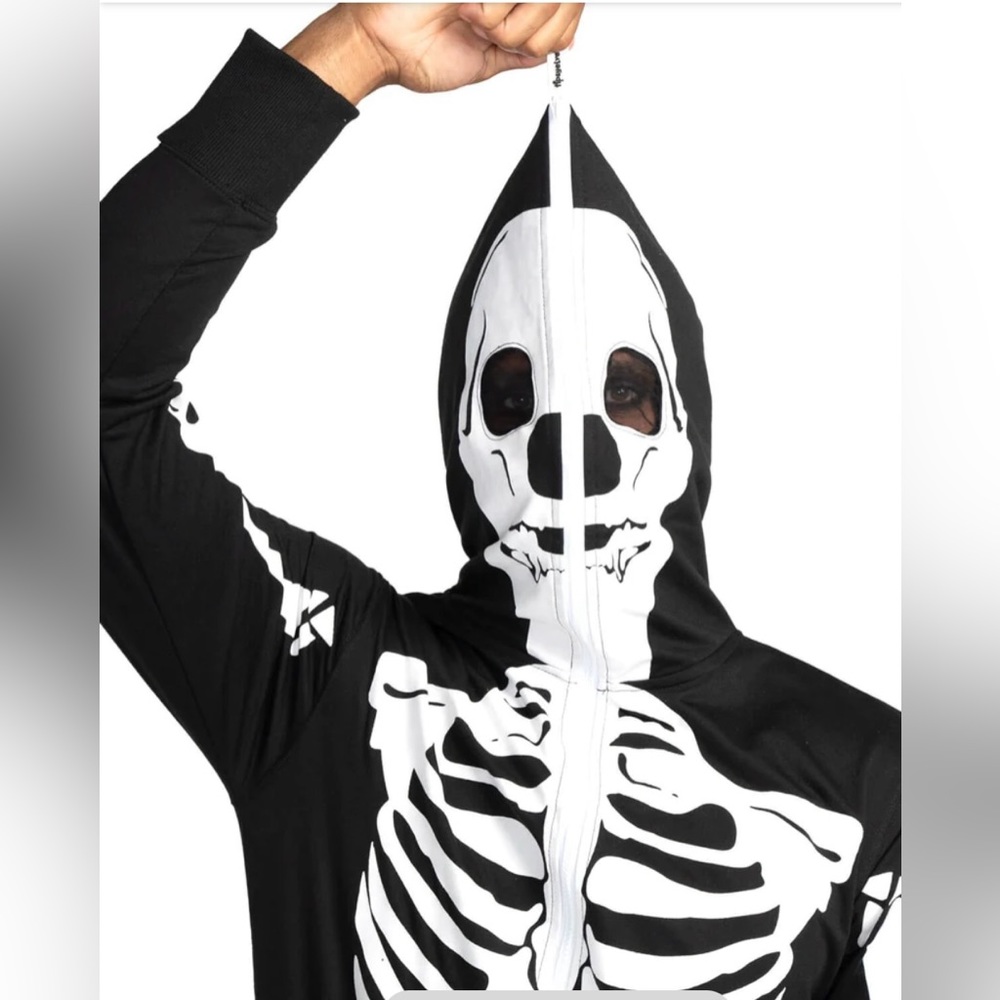 💀New! Tipsy Elves Unisex Skeleton Thick Onesie - Picture 10 of 16